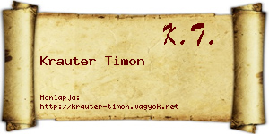 Krauter Timon névjegykártya